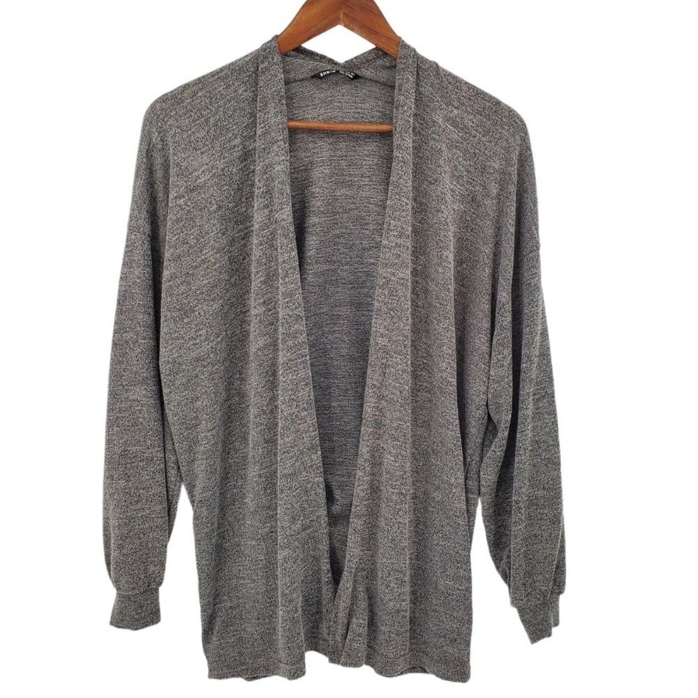 SHEIN Womens Knit Cardigan Sweater Sz S Heathered Gray‎ Open Front Long Sleeve